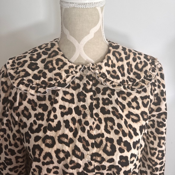 Brand new cheetah print collared button up shirt - Picture 2 of 5